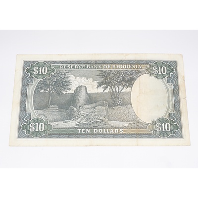 1973 Bank of Rhodesia Ten Dollar Banknote