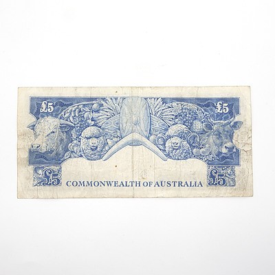 Commonwealth of Australia Coombs/ Wilson Five Pound Note, TB74 348056