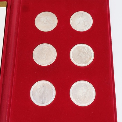 Six Famous Austrian Sport Stars Coin Set By World Renown Austrian Painter and Sculptor Prof. Ernst Fuchs