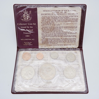 1930-1983 Fiftieth Anniversary of Coinage New Zealand Seven Coin Set
