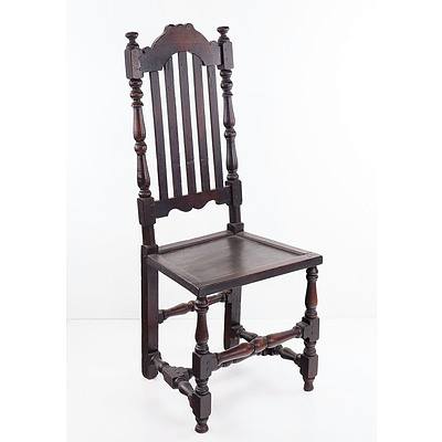 Charles II Yorkshire Oak Slat Back Chair, Late 17th Century