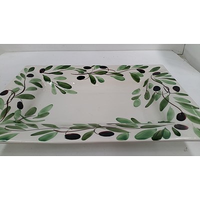 LG Microwave Oven and Large Ceramic Serving Tray