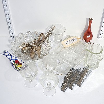 Group of Cut Crystal and Silver Plate