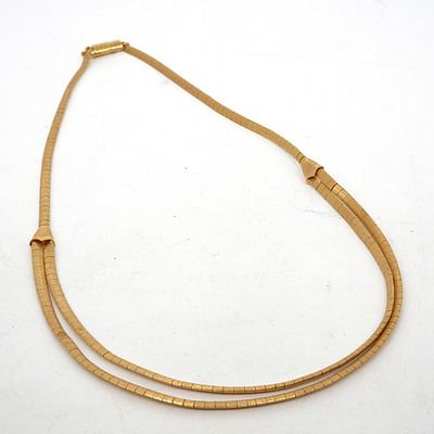 18ct Yellow Gold Italian Necklace, Serpentine Style, 19.4g