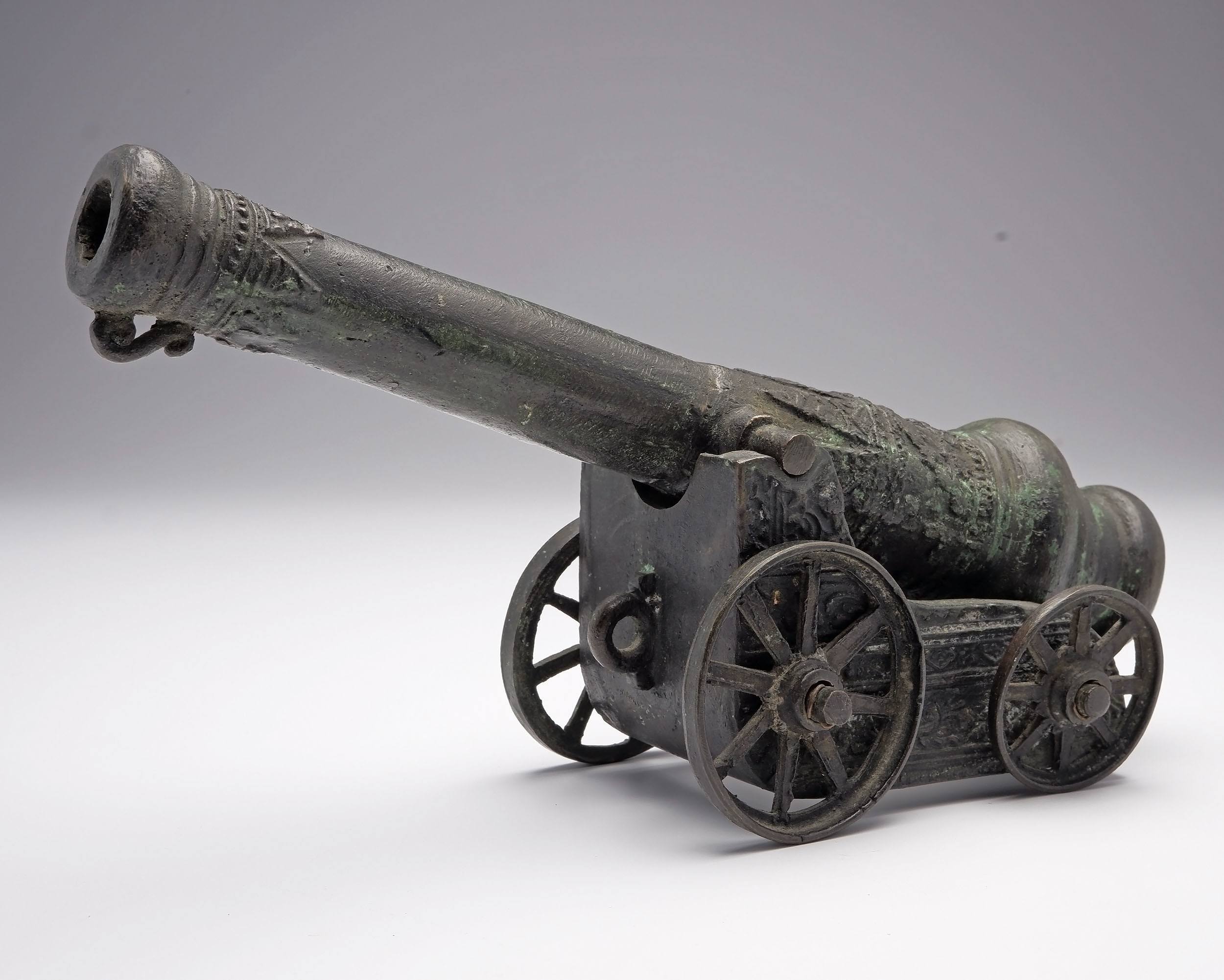 'Small Patinated Bronze Model of a Lantaka Cannon'