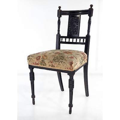 Late Victorian Japanned Aesthetic Movement Side Chair Circa 1890