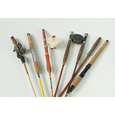 Group of Various Vintage Fishing Rods Including Fly Reel Etc