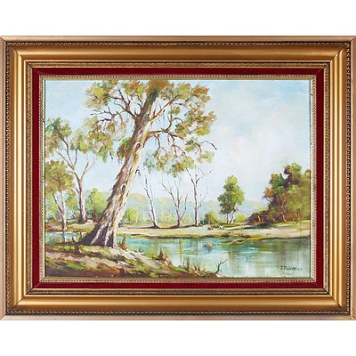 J. Robinson, Australian Landscape, Oil on Board