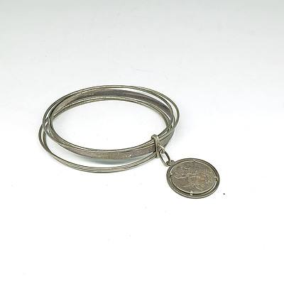 Sterling Silver Bangle with Scorpio Charm