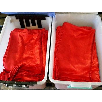 Satin Red Tie-Back Chair Covers