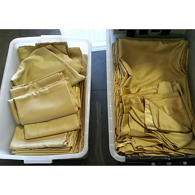 Gold Satin Overlays and Round Table Cloths