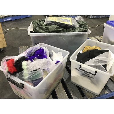 Bulk Lot of Linens, Feathers & Large Garden Bags