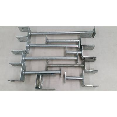 Pryda Galvanised Steel Full Stirrup M10 Post Anchors - Lot of 52 - Brand New