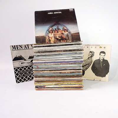 A Quantity of vinyl LP Records Including Australian Crawl, Men at Work and Abba
