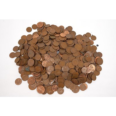 Large Group of Australian One and Two Cent Coins
