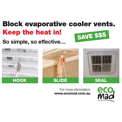 Box of 6 square Evaporative Cooler Vent Covers from EcoMad