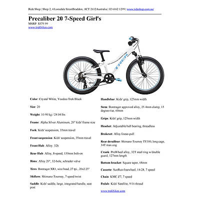 Trek Precaliber 20 7-speed Boy or Girl's bicycle