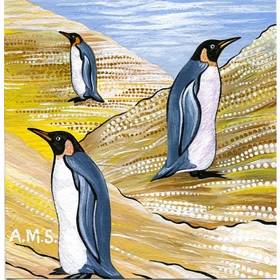 Set of 3 limited edition penguin prints by Annette Schneider