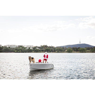 Electric boat hire on Lake Burley Griffin