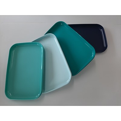 Tupperware picnic eski with water bottles, containers and plates