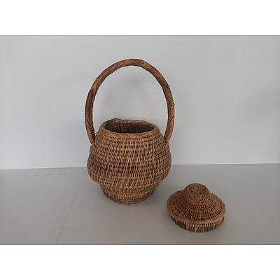 Set of 2 African handwoven baskets I
