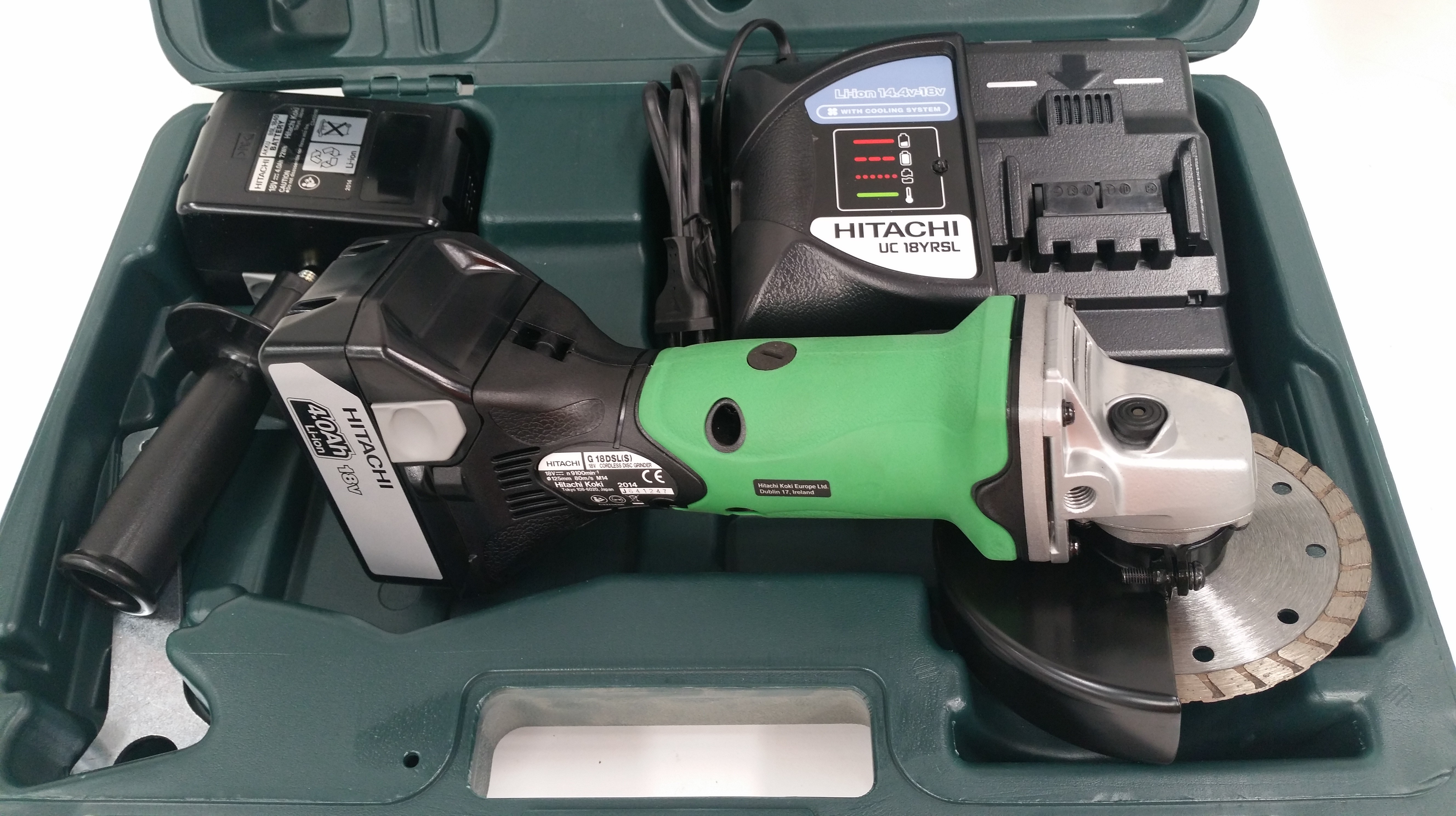 Image of Hitachi G 18DSL(S) cordless angle grinder