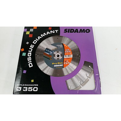 Sidamo 350mm Diameter Diamond Cutting Blades - Lot of Six - Brand New