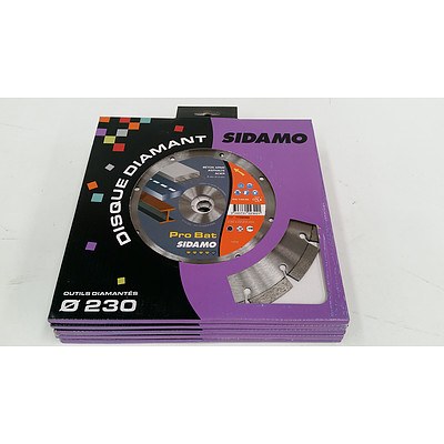 Sidamo 230mm Diameter Diamond Cutting Blades - Lot of Five - Brand New