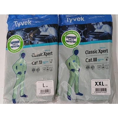 Dupont Tyvek Classic Xpert Category III Disposable Coveralls - Lot of 18 - Brand New