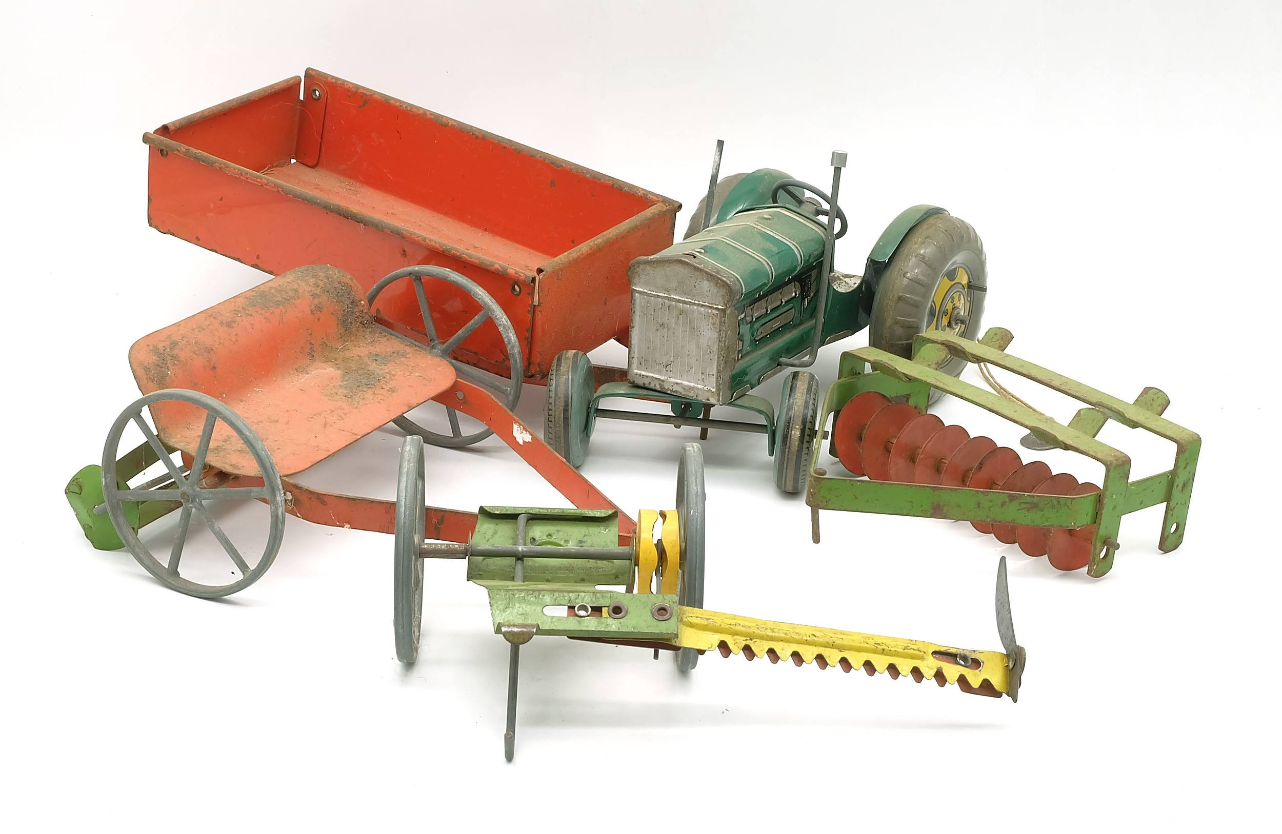 Vintage Windup Tin Tractor Made Lot 1078511 ALLBIDS