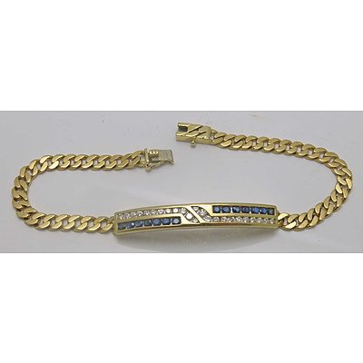 18Ct Gold Natural Sapphire & Diamond Bracelet