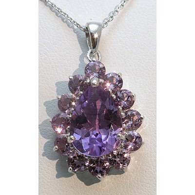 Sterling Silver Pendant: Amethyst-Purple & Lilac