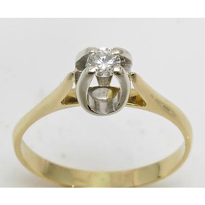 18Ct Yellow & White Gold Diamond Ring