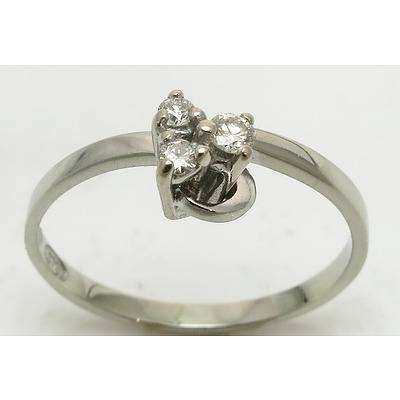 White Gold Diamond Ring - 14Ct & 9Ct Gold