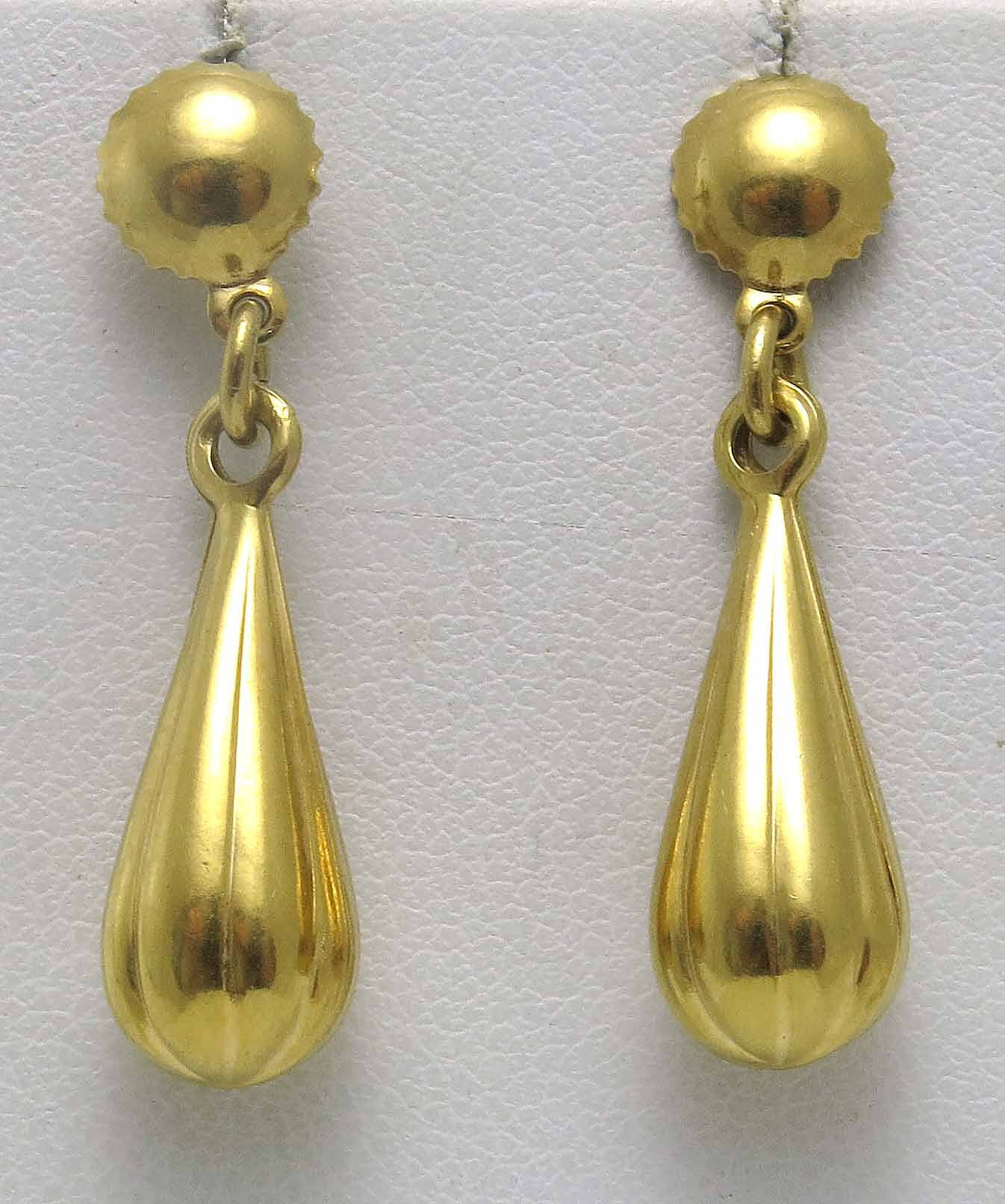 Italian 18Ct Gold Drop Earrings Lot 1078892 ALLBIDS
