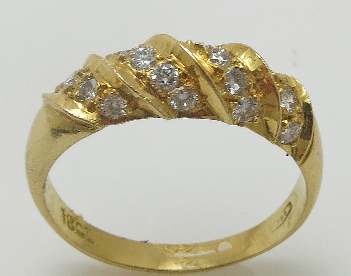 18Ct Gold Diamond Ring Stamped Lot 1078947 ALLBIDS
