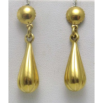 Italian 18Ct Gold Drop Earrings