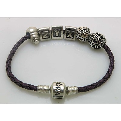 Pandora Leather & Sterling Silver Bracelet