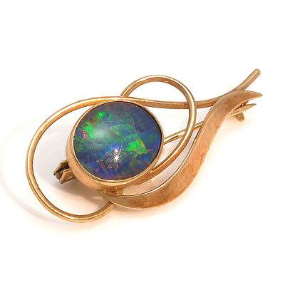 9Ct Gold Australian Opal Brooch