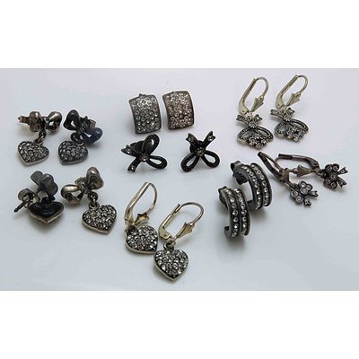 Collection Of 8 Sterling Silver Earrings