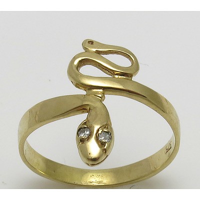 9Ct Gold Snake Ring