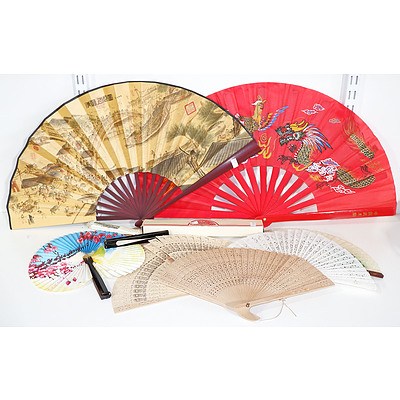Collection Of Oriental Fans As Shown