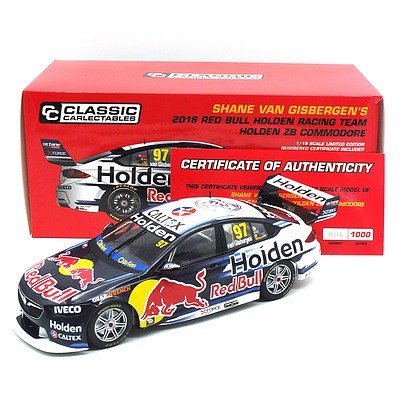 Classic Carlectables - Shane Van Gisbergens 2018 Red Bull Holden Commodore ZB 0876/1000 1:18 Scale Model Car