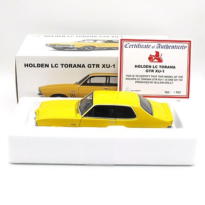 AutoArt- Holden Torana LC GTR XU-1 1971 Yellow Dolly 364/702 1:18 Scale Model Car *Brand New*