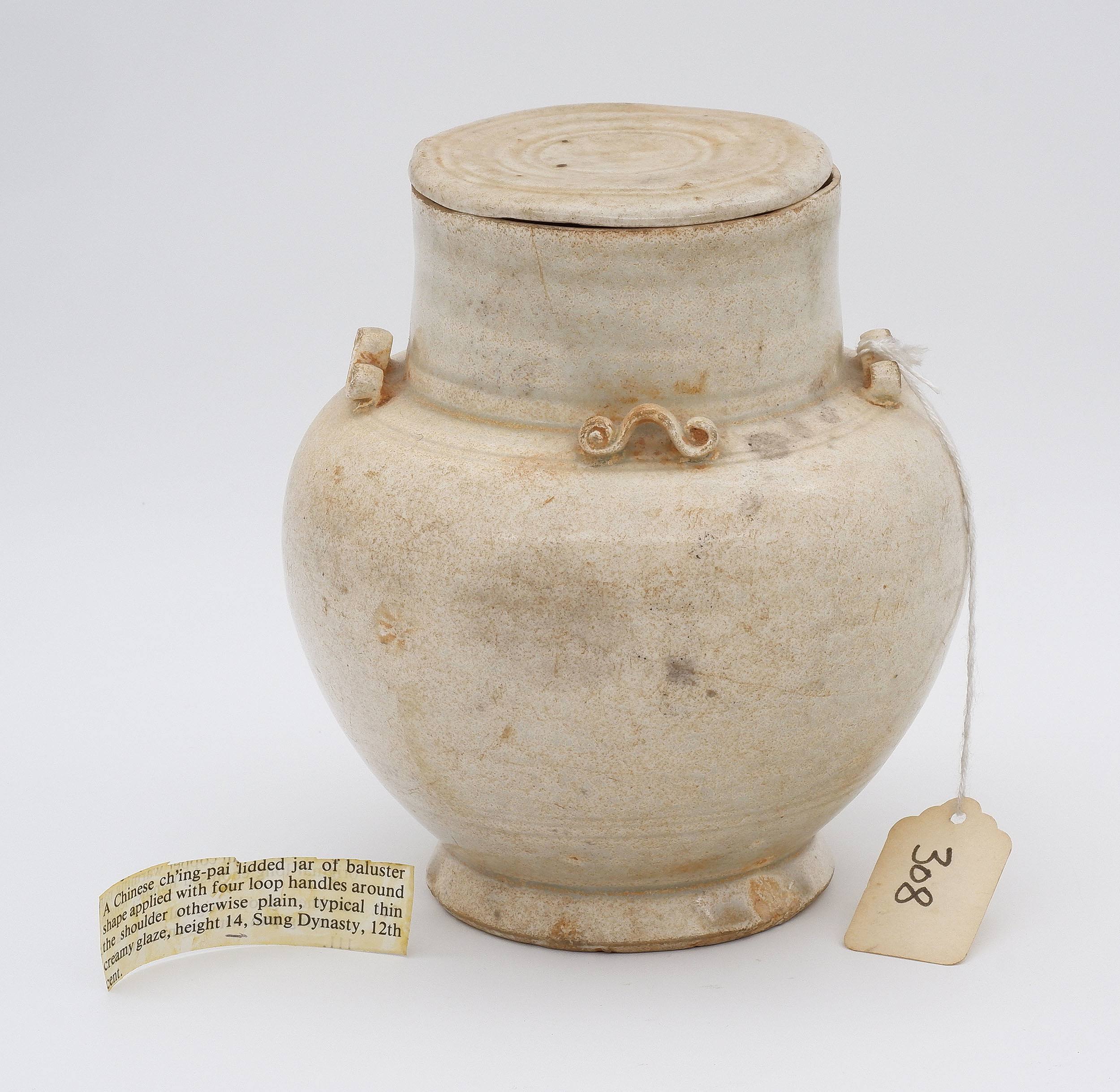 'Chinese Qingbai Jar and Cover, Song Dynasty 12 Century'