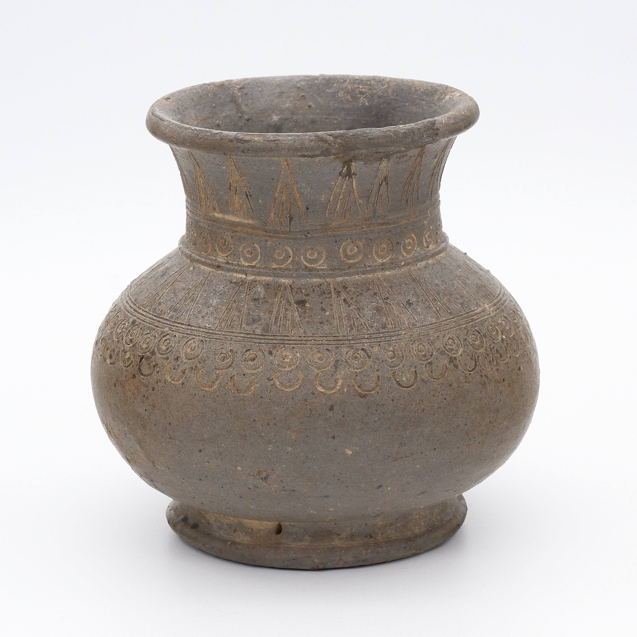 'Archaic Type Greyware Pottery Jar, Probably Silla Dynasty (57 BC-935 AD) Korea'