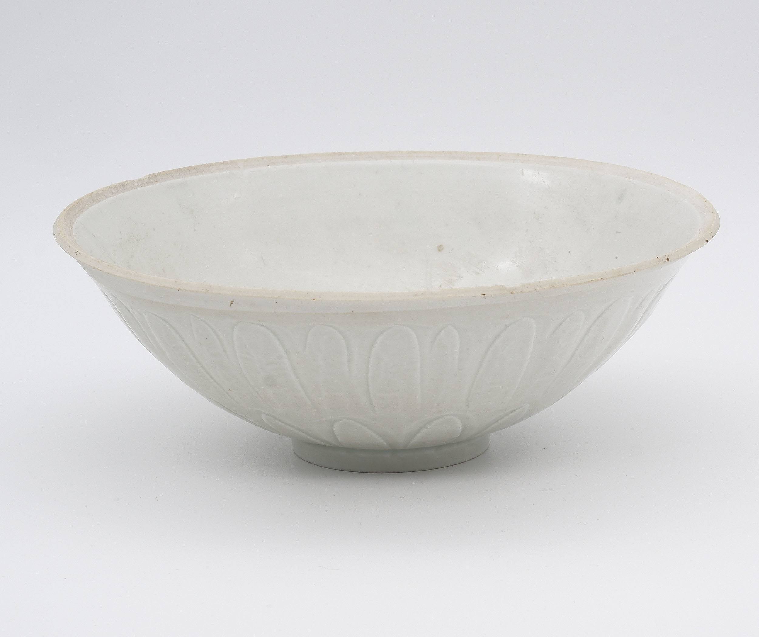 'Chinese Qingbai Carved Lotus Bowl, Song Dynasty or Later'