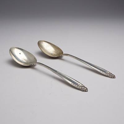 Pair of Prelude Sterling Silver Spoons, 135g