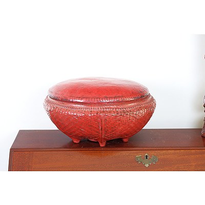 Burmese Red Lacquer Begging Bowl