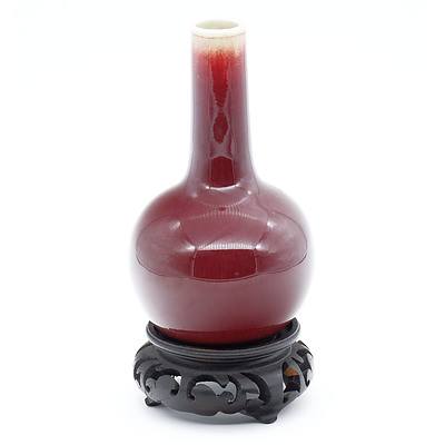 Small Chinese Oxblood Bottle Vase, Late Qing to Republic Period